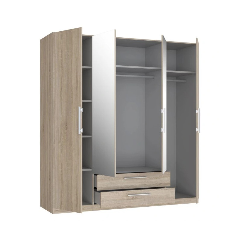 Szafa z lustrem i szufladami 200 cm Cadixo CDXS84S-D30 Dąb Sonoma Meble Forte