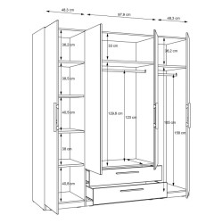 Nowoczesna szafa CADIXO Dąb Artisan 200 cm | Sklep z meblami Domowanie