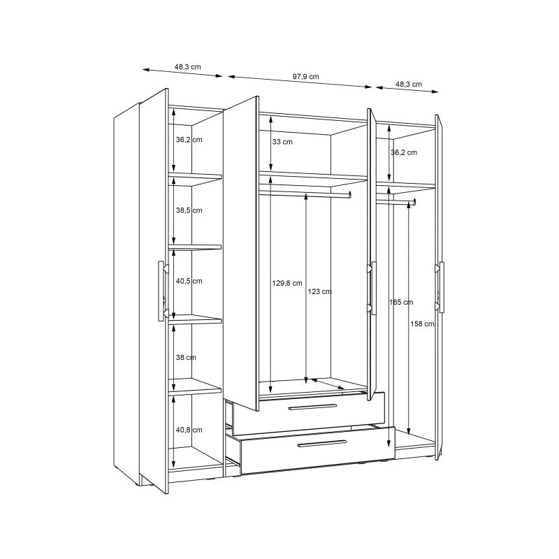 Nowoczesna szafa CADIXO Dąb Artisan 200 cm | Sklep z meblami Domowanie