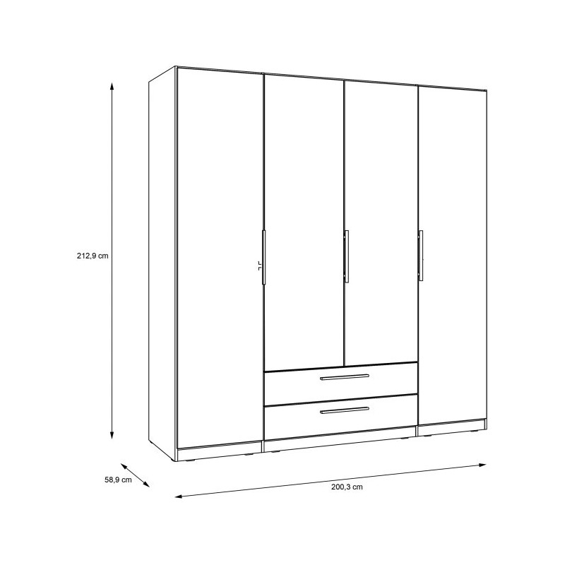Nowoczesna szafa CADIXO Dąb Artisan 200 cm | Sklep z meblami Domowanie