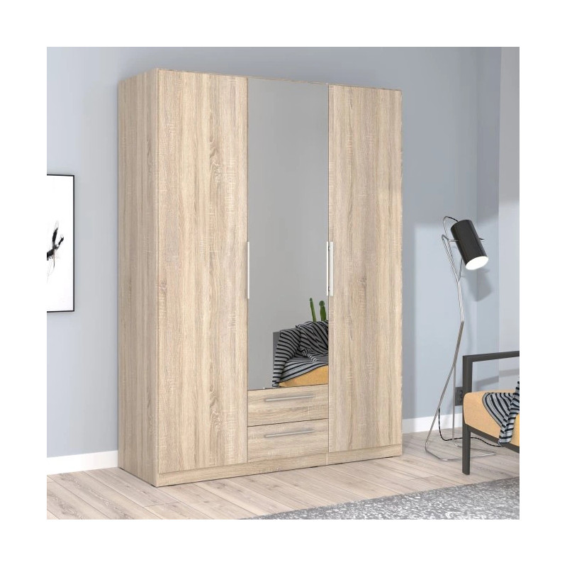 Szafa z lustrem i szufladami 150 cm Cadixo CDXS83S-D30 Dąb Sonoma Meble Forte