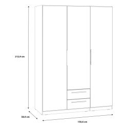 Szafa z lustrem i szufladami 150 cm Cadixo CDXS83S-D30 Dąb Sonoma Meble Forte