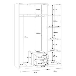 Szafa z lustrem i szufladami 150 cm Cadixo CDXS83S-D30 Dąb Sonoma Meble Forte