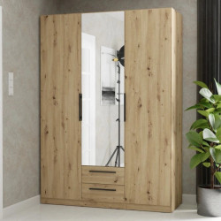 Szafa z lustrem i szufladami 150 cm Cadixo CDXS83S-D78 Dąb Artisan Meble Forte