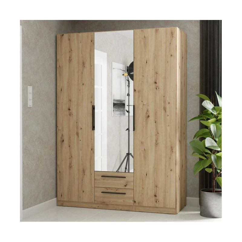 Szafa z lustrem i szufladami 150 cm Cadixo CDXS83S-D78 Dąb Artisan Meble Forte