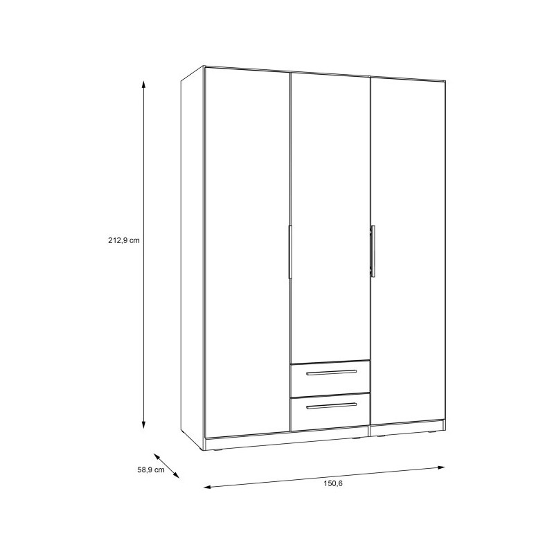 Szafa z lustrem i szufladami 150 cm Cadixo CDXS83S-D78 Dąb Artisan Meble Forte