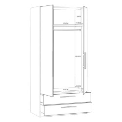 Szafa z szufladami 100 cm Cadixo CDXS87-D30 Dąb Sonoma Meble Forte
