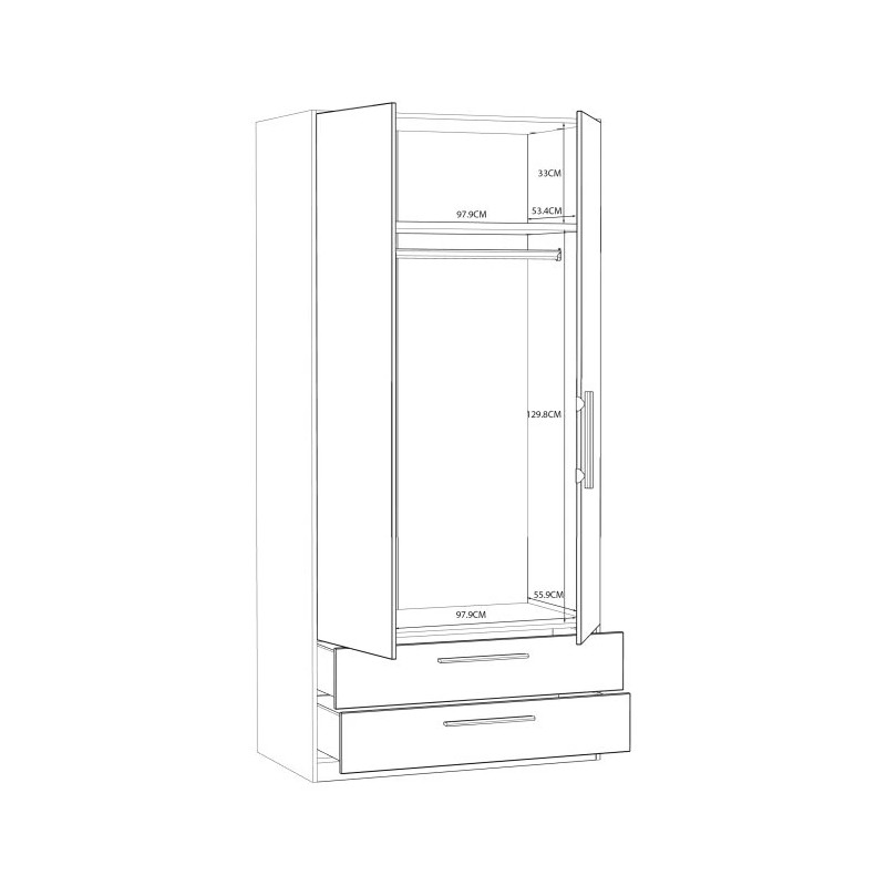 Szafa z szufladami 100 cm Cadixo CDXS87-D30 Dąb Sonoma Meble Forte