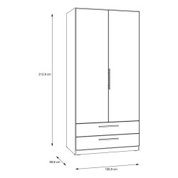 Szafa z szufladami 100 cm Cadixo CDXS87-D78 Dąb Artisan Meble Forte