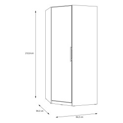 Szafa narożna Cadixo CDXS91-D78 Dąb Artisan Meble Forte