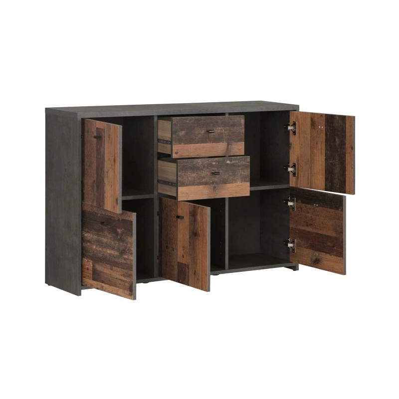 Komoda Best Chest SQNK233-C764 Beton/Old-Wood Vintage Meble Forte
