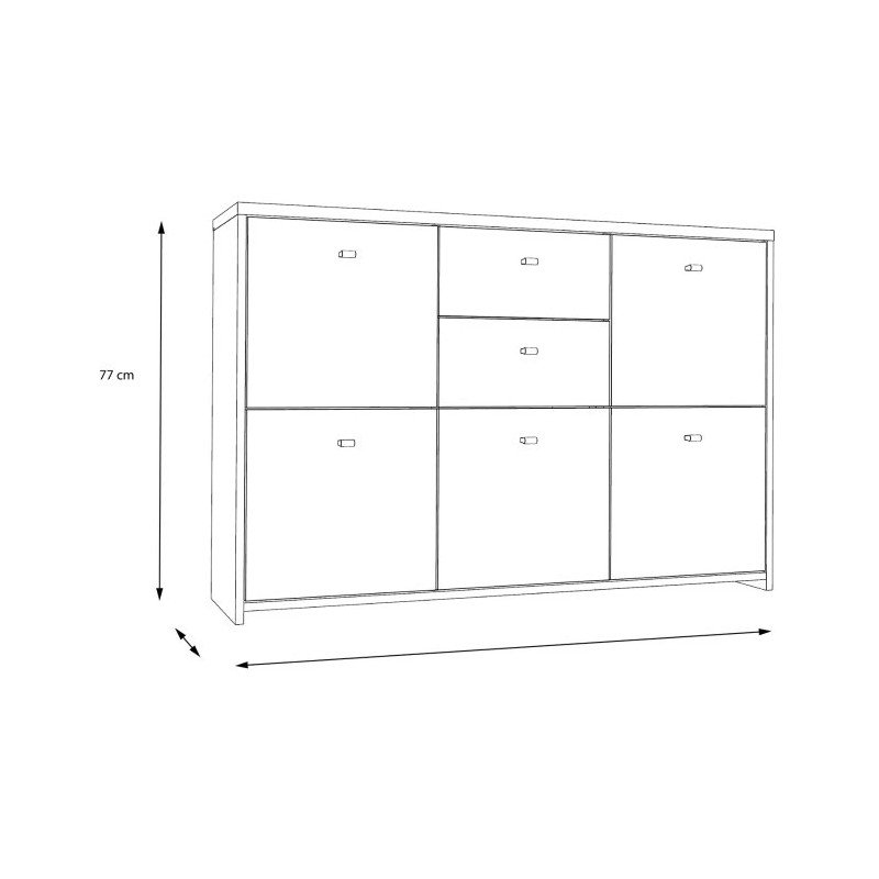Komoda Best Chest SQNK233-C764 Beton/Old-Wood Vintage Meble Forte
