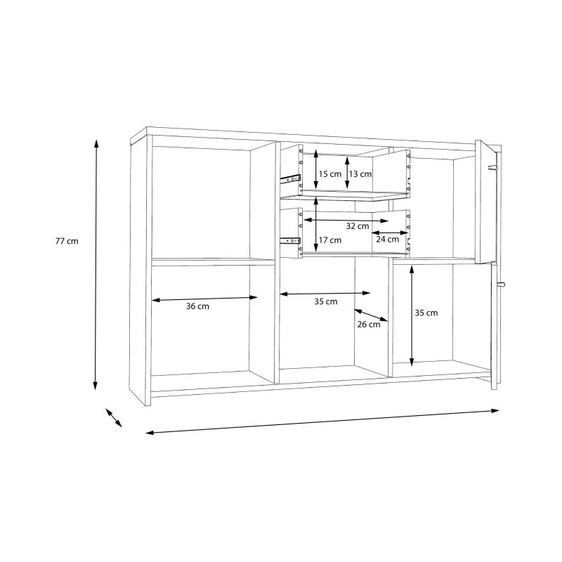 Komoda Best Chest SQNK233-C804 Biały/Dąb Artisan Meble Forte