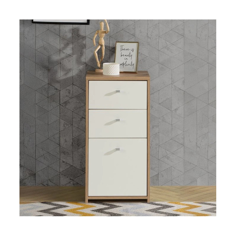 Komoda Mała 2S1D Best Chest SQNK211-C804 Biały/Dąb Artisan Meble Forte