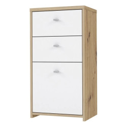 Komoda Mała 2S1D Best Chest SQNK211-C804 Biały/Dąb Artisan Meble Forte