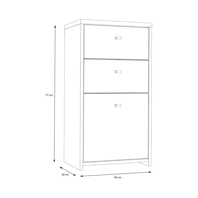 Komoda Mała 2S1D Best Chest SQNK211-C804 Biały/Dąb Artisan Meble Forte