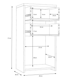 Komoda Mała 2S1D Best Chest SQNK211-C764 Beton/Old-Wood Vintage Meble Forte