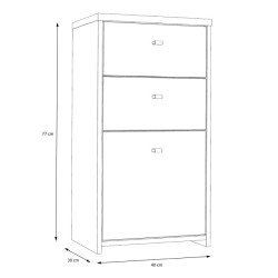 Komoda Mała 2S1D Best Chest SQNK211-C764 Beton/Old-Wood Vintage Meble Forte