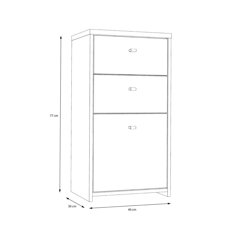 Komoda Mała 2S1D Best Chest SQNK211-C764 Beton/Old-Wood Vintage Meble Forte