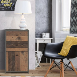 Komoda Mała 2S1D Best Chest SQNK211-C764 Beton/Old-Wood Vintage Meble Forte