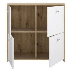 Komoda 4D Best Chest SQNK221-C804 Biały/Dąb Artisan Meble Forte