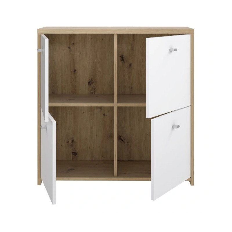 Komoda 4D Best Chest SQNK221-C804 Biały/Dąb Artisan Meble Forte
