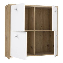 Komoda 4D Best Chest SQNK221-C804 Biały/Dąb Artisan Meble Forte