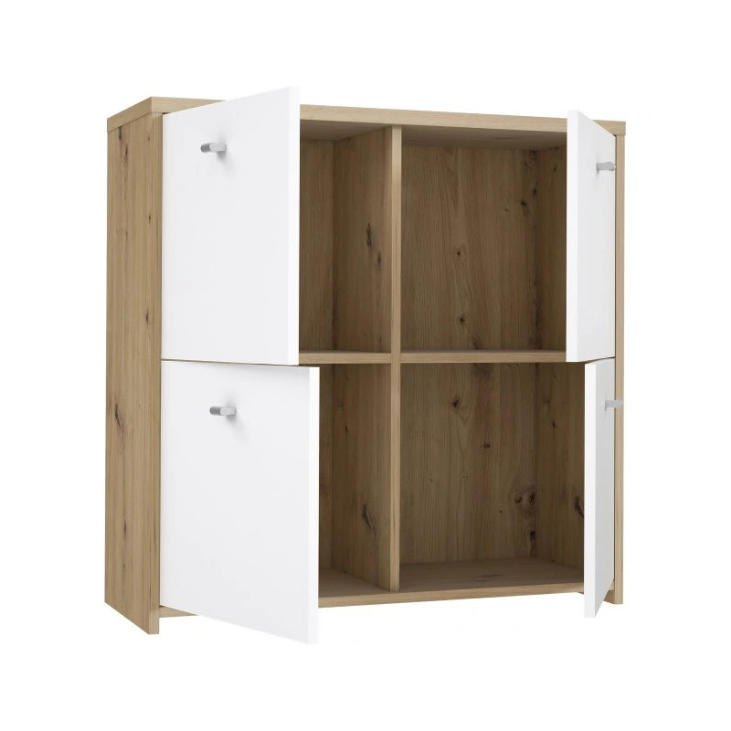 Komoda 4D Best Chest SQNK221-C804 Biały/Dąb Artisan Meble Forte