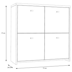 Komoda 4D Best Chest SQNK221-C804 Biały/Dąb Artisan Meble Forte