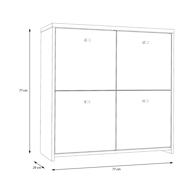 Komoda 4D Best Chest SQNK221-C804 Biały/Dąb Artisan Meble Forte