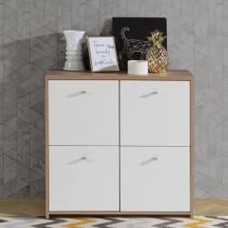 Komoda 4D Best Chest SQNK221-C804 Biały/Dąb Artisan Meble Forte