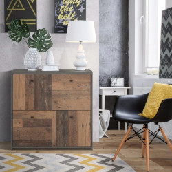 Komoda 4D Best Chest SQNK221-C764 Beton/Old-Wood Vintage Meble Forte