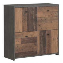 Komoda 4D Best Chest SQNK221-C764 Beton/Old-Wood Vintage Meble Forte