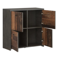 Komoda 4D Best Chest SQNK221-C764 Beton/Old-Wood Vintage Meble Forte