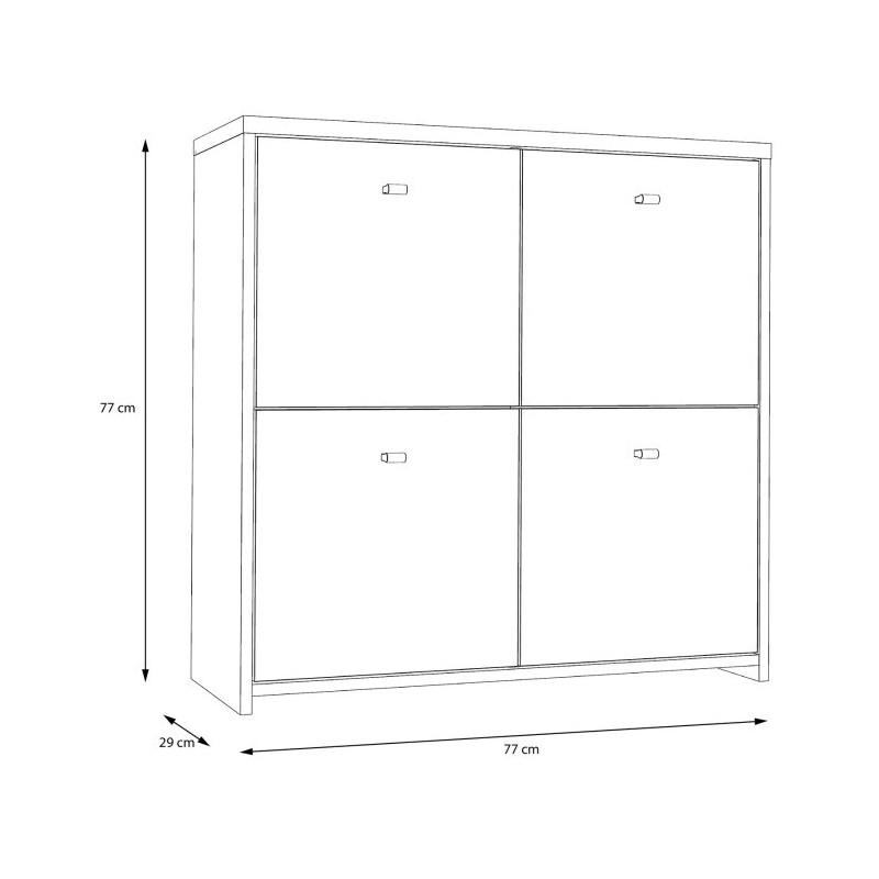 Komoda 4D Best Chest SQNK221-C764 Beton/Old-Wood Vintage Meble Forte