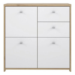 Komoda 2S3D Best Chest SQNK223-C804 Biały/Dąb Artisan Meble Forte