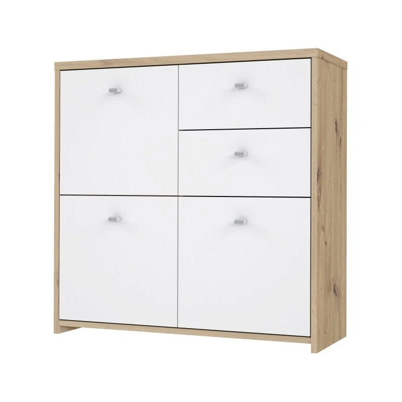 Komoda 2S3D Best Chest SQNK223-C804 Biały/Dąb Artisan Meble Forte