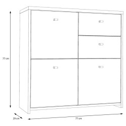 Komoda 2S3D Best Chest SQNK223-C804 Biały/Dąb Artisan Meble Forte