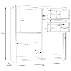 Komoda 2S3D Best Chest SQNK223-C804 Biały/Dąb Artisan Meble Forte