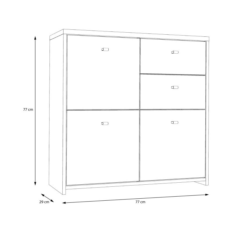Komoda 2S3D Best Chest SQNK223-C764 Beton/Old-Wood Vintage Meble Forte
