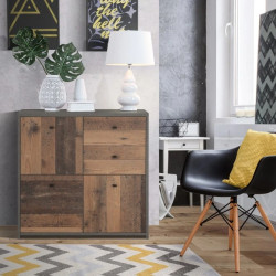 Komoda 2S3D Best Chest SQNK223-C764 Beton/Old-Wood Vintage Meble Forte