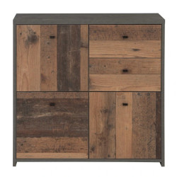 Komoda 2S3D Best Chest SQNK223-C764 Beton/Old-Wood Vintage Meble Forte