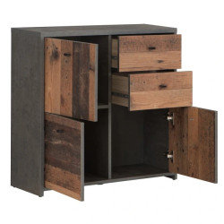 Komoda 2S3D Best Chest SQNK223-C764 Beton/Old-Wood Vintage Meble Forte