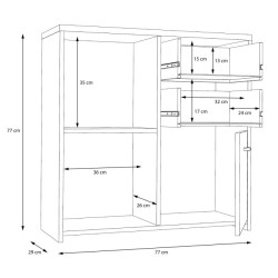 Komoda 2S3D Best Chest SQNK223-C764 Beton/Old-Wood Vintage Meble Forte
