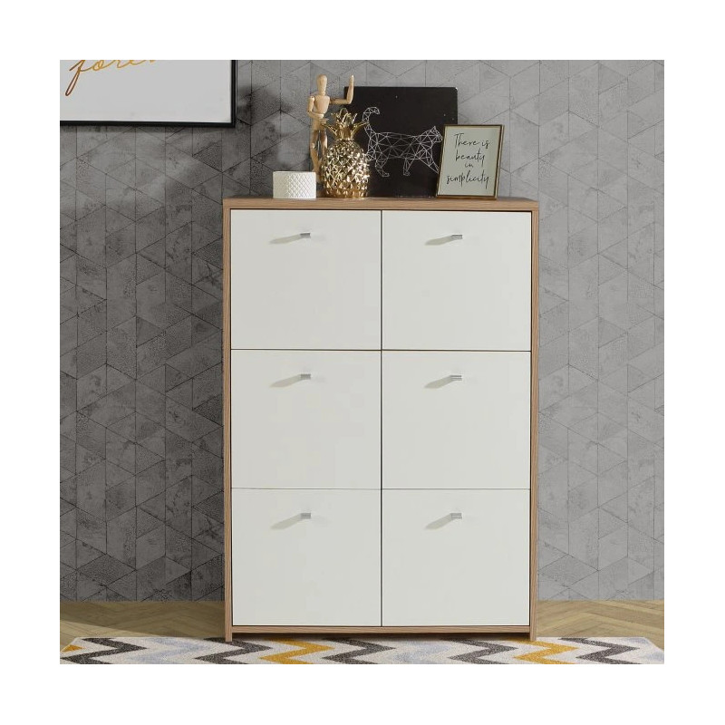 Komoda 6D Best Chest SQNK321-C804 Biały/Dąb Artisan Meble Forte