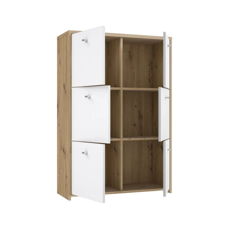 Komoda 6D Best Chest SQNK321-C804 Biały/Dąb Artisan Meble Forte