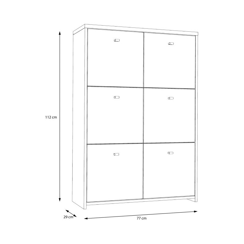 Komoda 6D Best Chest SQNK321-C804 Biały/Dąb Artisan Meble Forte