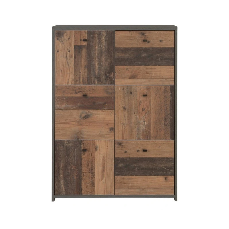 Komoda 6D Best Chest SQNK321-C764 Beton/Old-Wood Vintage Meble Forte
