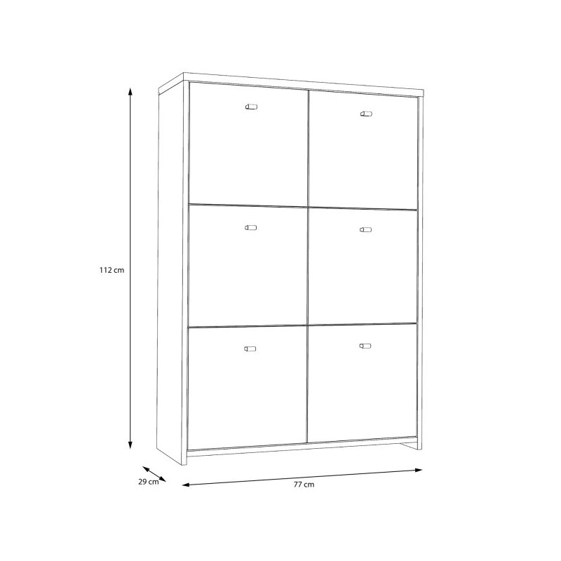 Komoda 6D Best Chest SQNK321-C764 Beton/Old-Wood Vintage Meble Forte