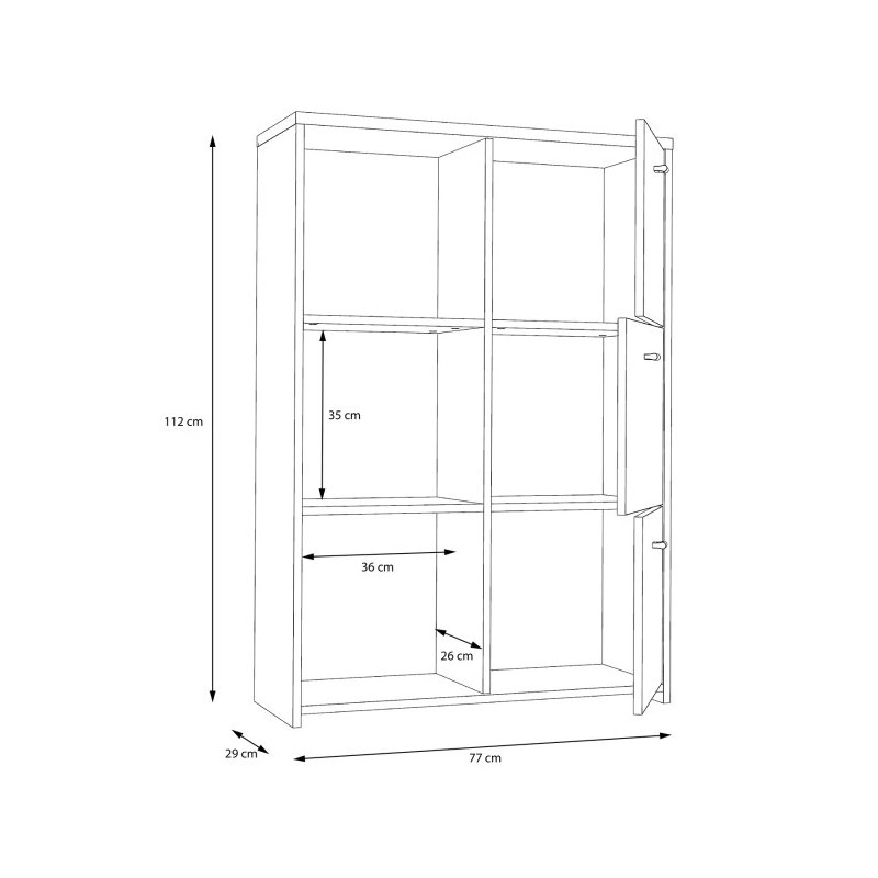 Komoda 6D Best Chest SQNK321-C764 Beton/Old-Wood Vintage Meble Forte